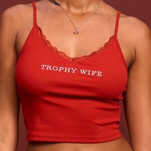 Trophy Wife PJ Tank in Red